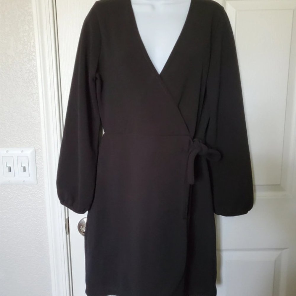 Faux wrap around mini dress